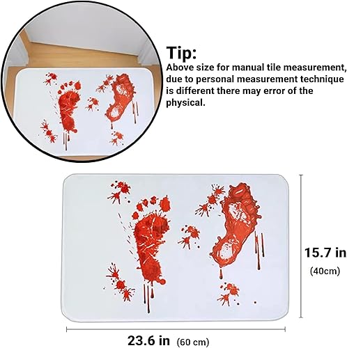 Miniatura 2 de Alfombra de baño de Halloween, huella sangrienta, estampado de Operazone, alfombra de baño de color antideslizante, tapete de baño para Halloween,