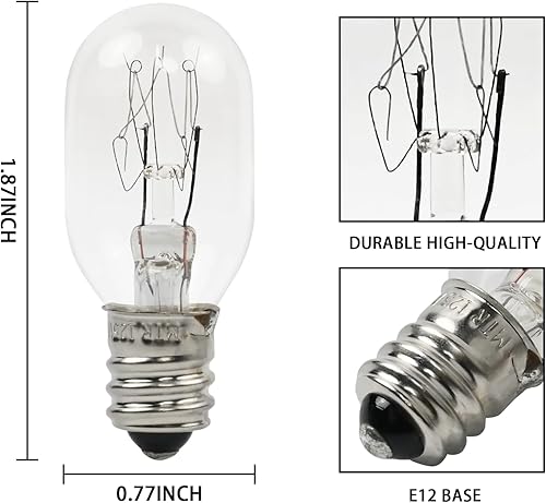 Vista 3 de 2Pack WE4M305 Dryer Light Bulb Fits for GE Kenmore Whirlpool Samsung Maytag Clothes Dryer Drum Led Lamp 120V 15W Replaces WE05X20431