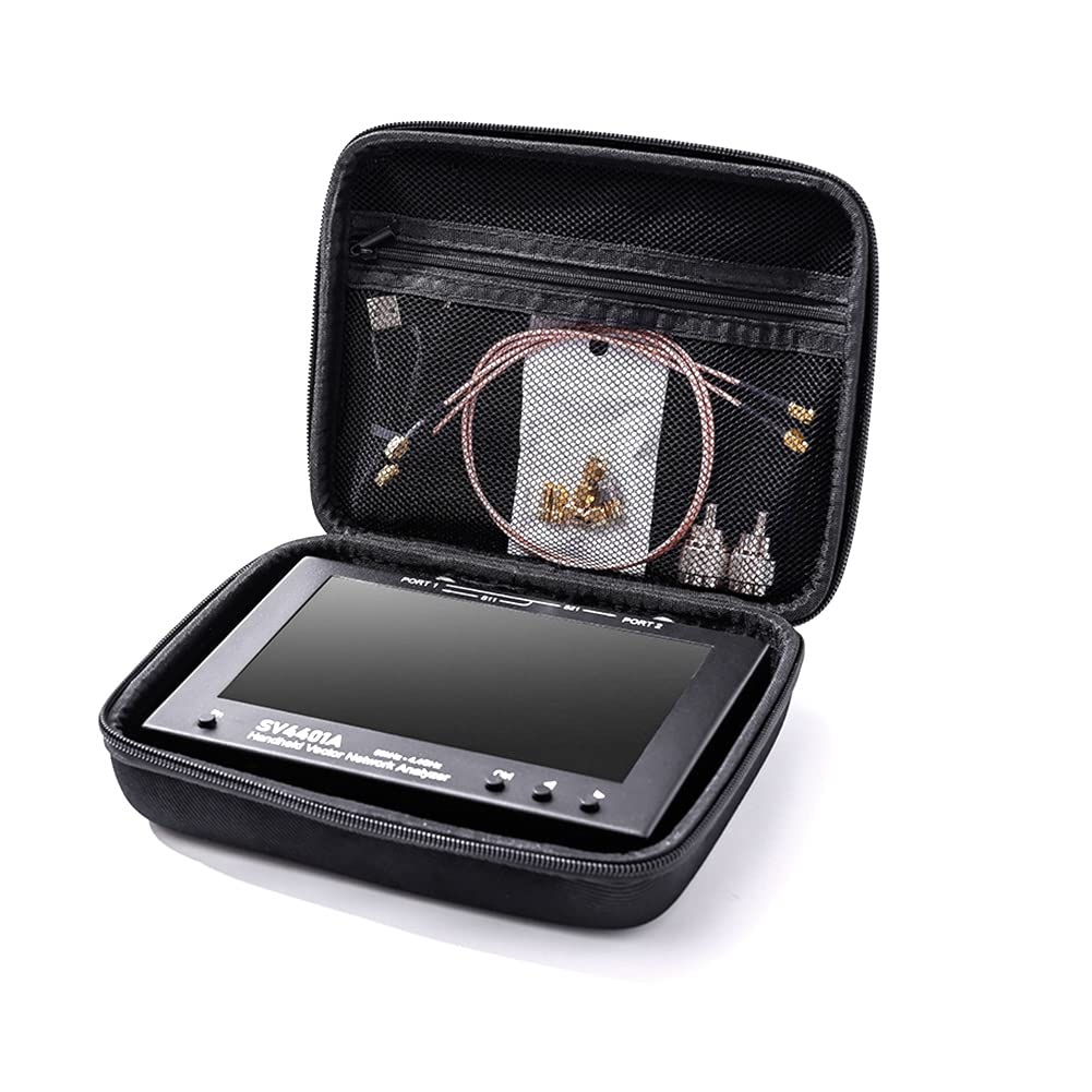 Pitxsgsia Vector Network Analyzer 7 Inch Touch LCD SV4401A 50KHz -4.4GHz HF VHF UHF Antenna Analyzer of VNA Black