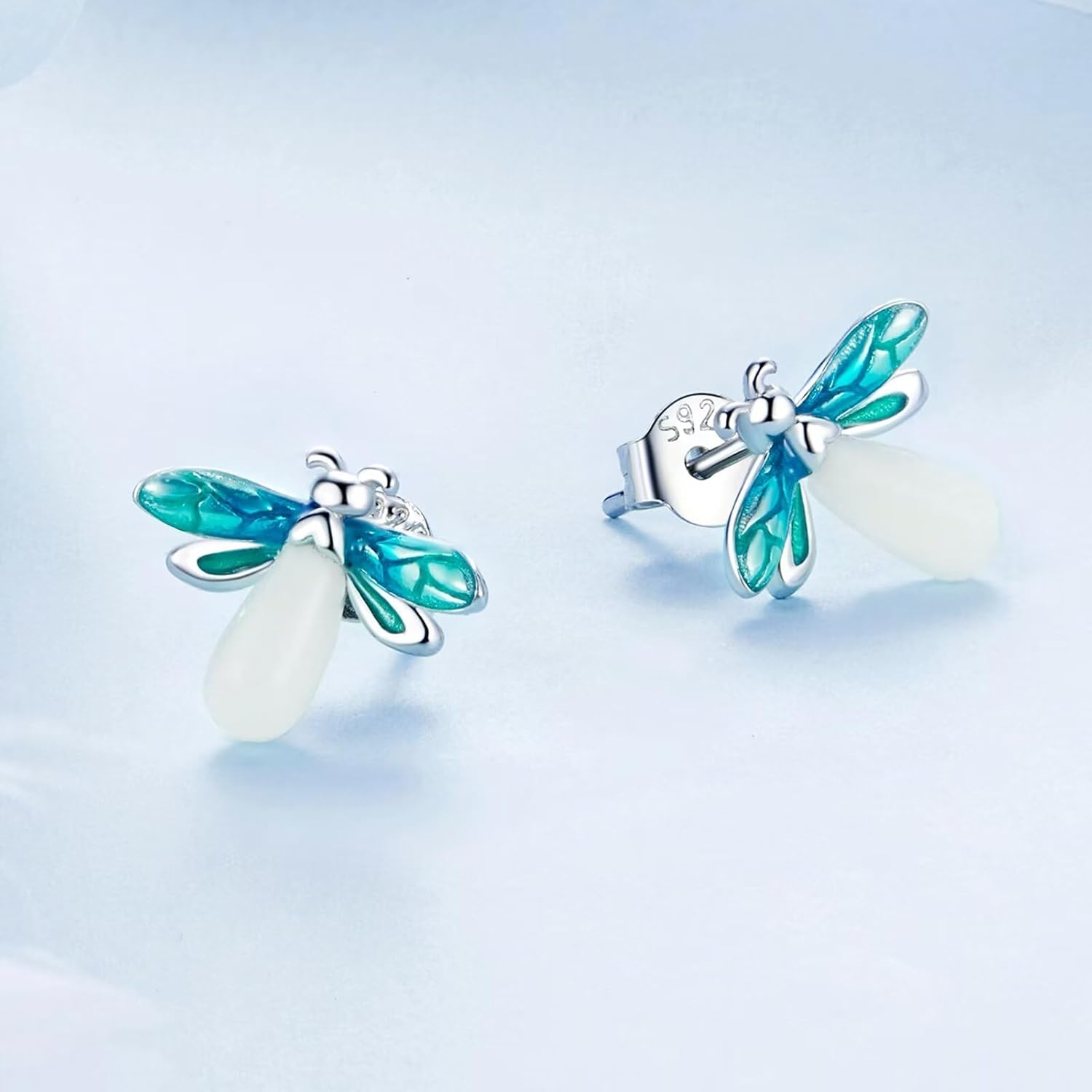 Luminous Firefly Earring 925 Sterling Silver Glow in the Dark Animal Stud Earrings Birthday Gifts for Women - Image 4