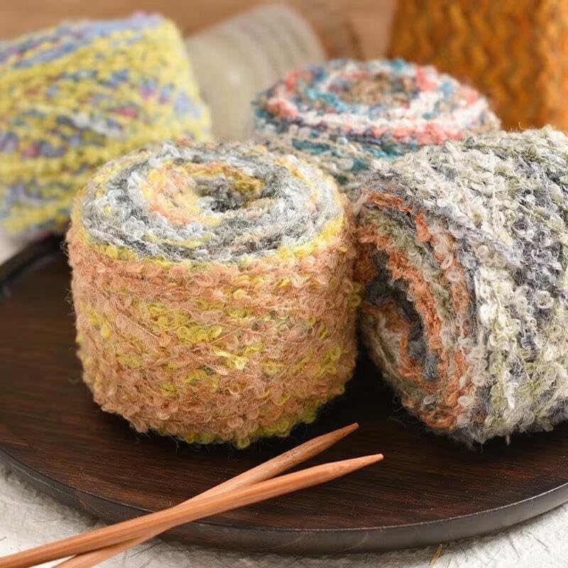 4/6/8/10 Rollos 100g Hilo de Lana Degradado, Hilo de Crochet de Bucle de Colores, para Tejer a Mano Chales, Bufandas, Gorros, Suéteres y Manualidades