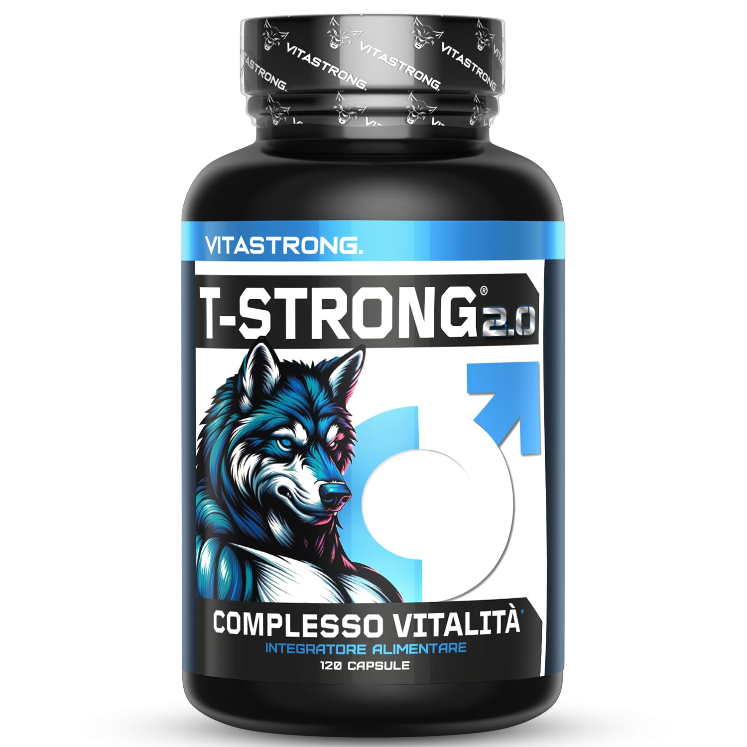 Vitastrong T-Strong 2.0 con Maca Nera Extra Forte, Zinco, 120 Capsule Vegan | Co