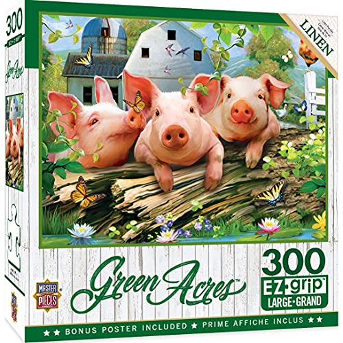 MasterPieces Green Acres 300 Puzzles Collection - Three Lil Pigs 300 Piece Jigsaw Puzzle ,18 x 24
