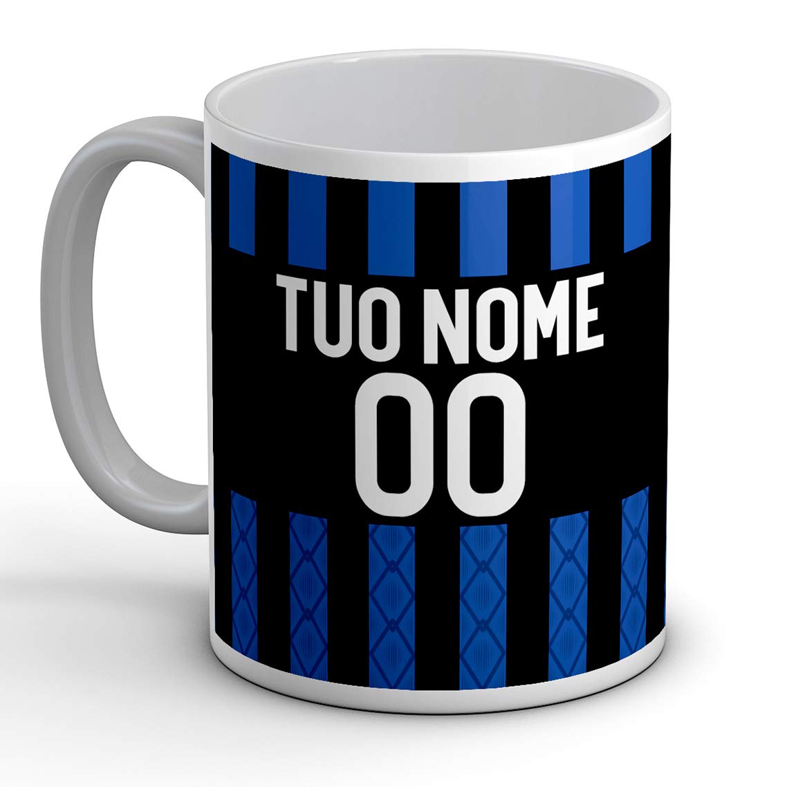 Idea Arredo Casa regalo Tazza Sport in ceramica sport per tifoso calcio inter Interista, personalizzato con nome e numero