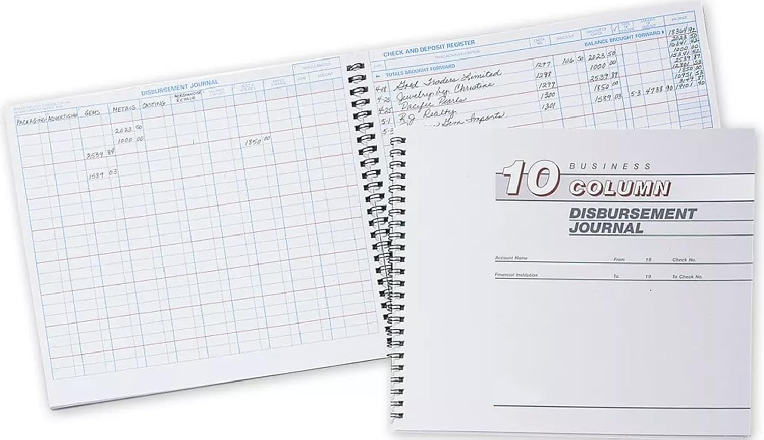Disbursement Journal - 10 Column, 9 15/16" x 8 1/2"