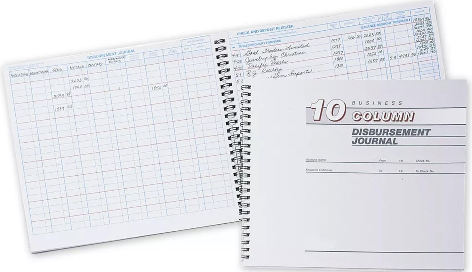 Disbursement Journal - 10 Column, 9 15/16" x 8 1/2"