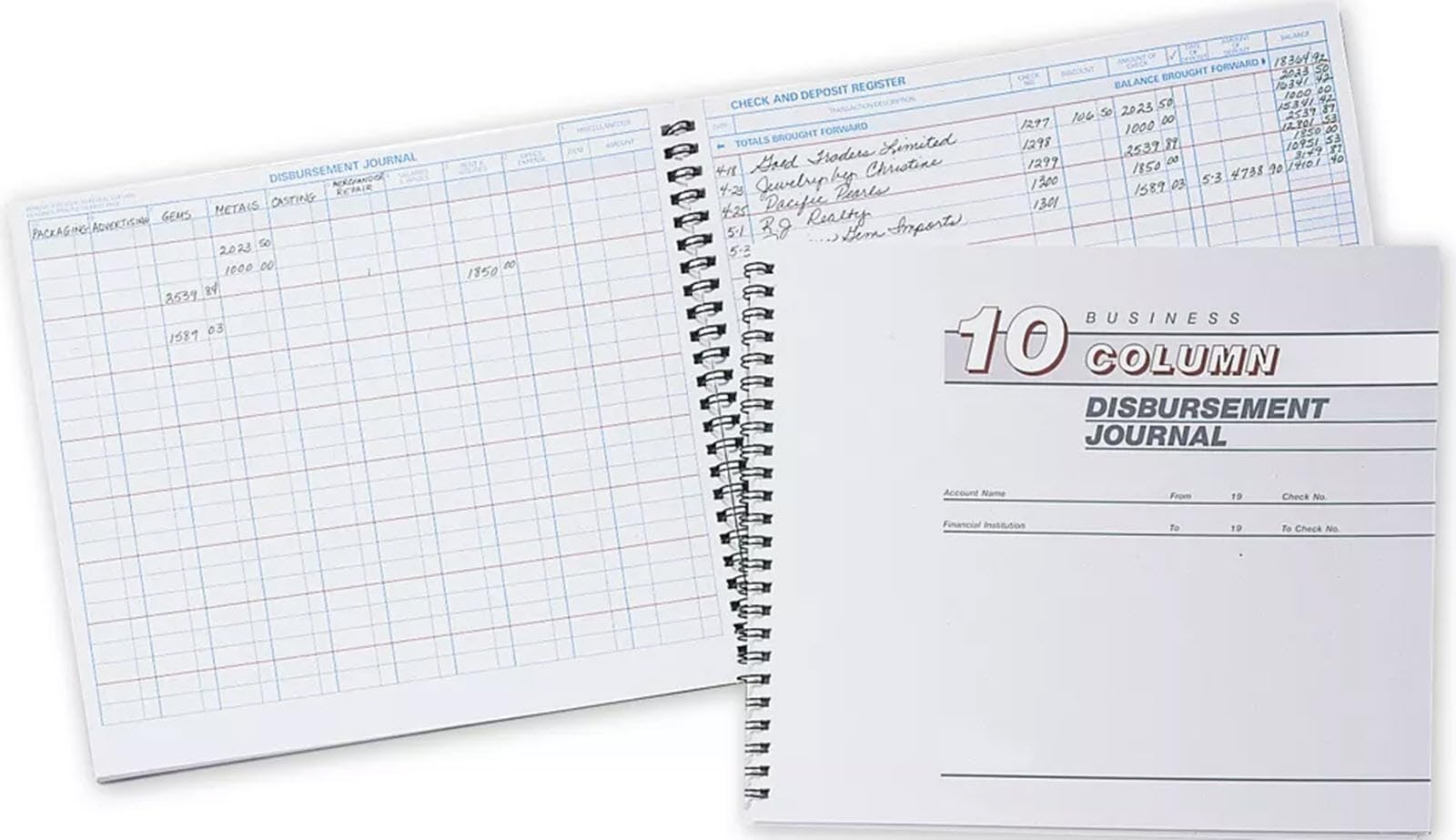 Disbursement Journal - 10 Column, 9 15/16" x 8 1/2"