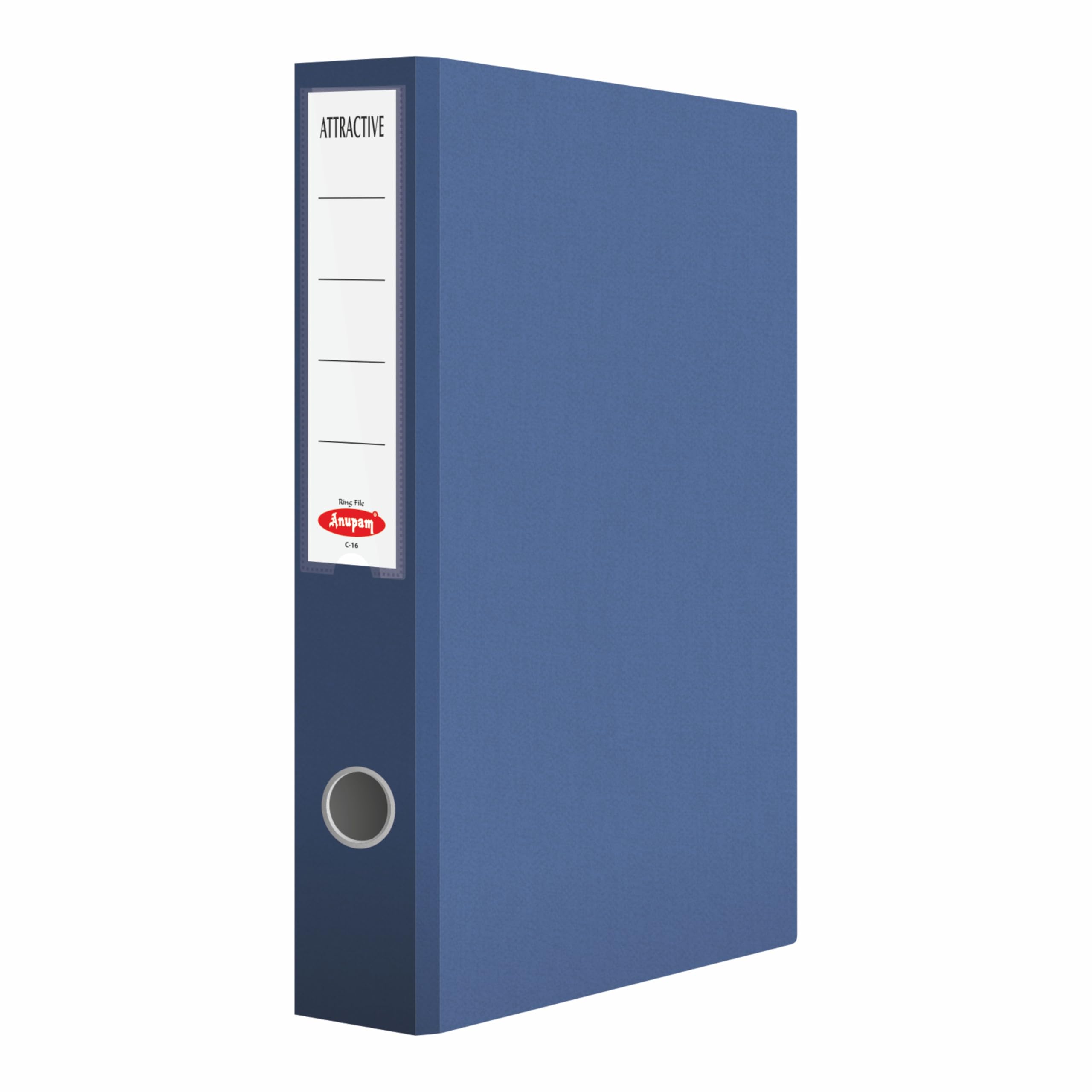Anupam Attraente - Raccoglitore ad anelli C16, 31 x 35 x 8 cm, robusta copertina ruvida, foro per impugnatura delle dita, confezione da 4, colore: blu