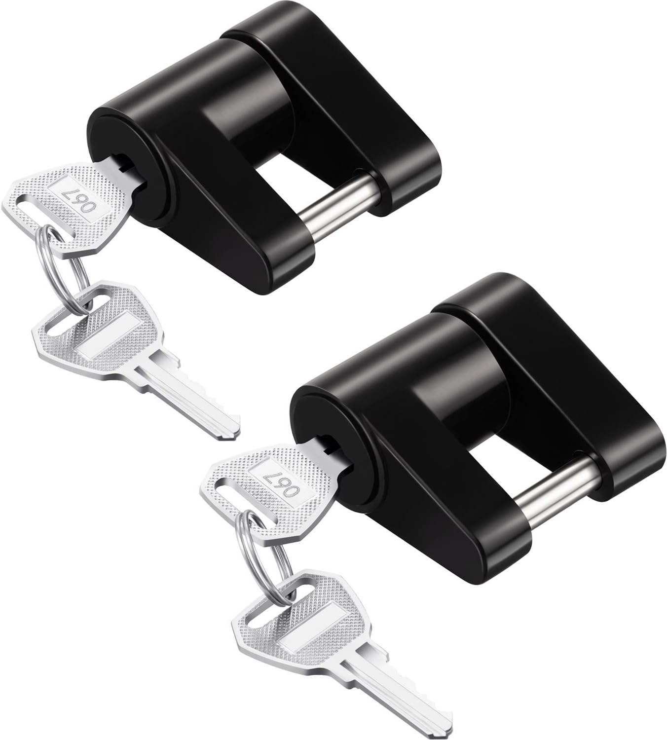 2 Pieces Trailer Hitch Coupler Lock Trailer Coupler Padlock 1/4 Inch Hitch Pin 3/4 Coupler Span for SUV Truck Trailer RV Trucks Boat