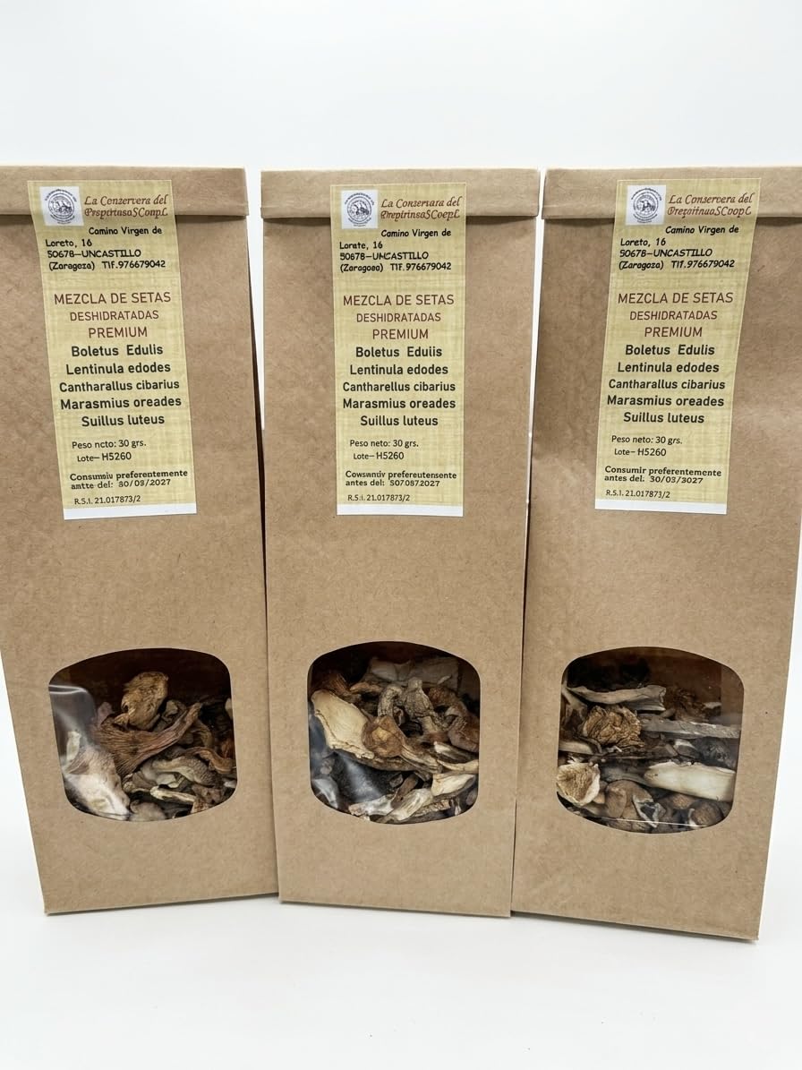 Pack 3x Mezcla de Setas Deshidratadas Premium 90g 5 Variedades Gourmet