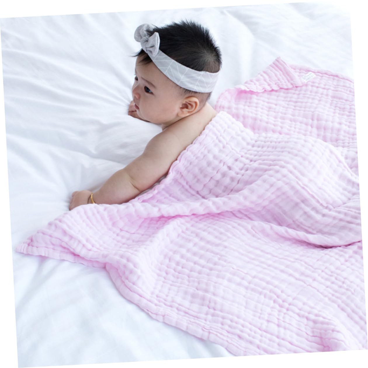 NOLITOY 3 Stück Babydecke aus Baumwolle Leichte und Atmungsaktive Puckdecken für Neugeborene Weiche Kuscheldecken für Indoor und Outdoor Nutzung