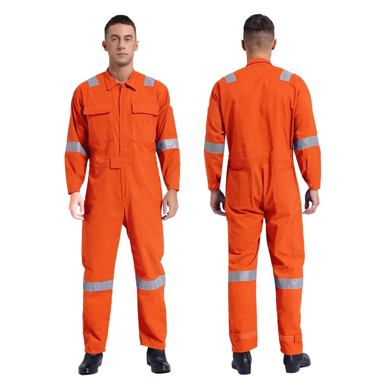 Staubdichte Latzhose Overalls Arbeitsoveralls aus Baumwolle Reflektierender Werkstattoverall mit mehreren Taschen Einteiliger Overall
