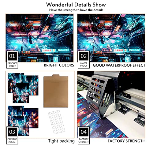 Japanese Wall Art Prints Set Of 6 Japan City Nightscape Neon Posters Fashion Modern Illustration Wall Decor Tokyo Night Streets Picture Photo Canvas Art Painting For Living Room Bedroom (8"X10" Unframed) #TOP3