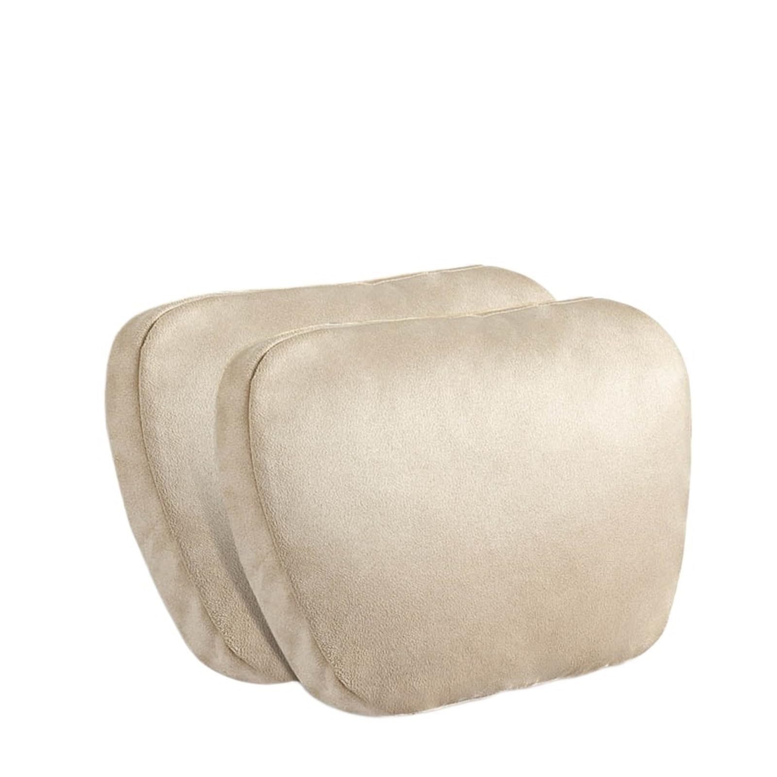 ONEMAJI Car Neck Pillow for Seat Leon Mk3 5F 2013-2019 2018 2017 2016 2015 2014, Ergonomic Cervical Relief Soft Interior Accessory Breathable Headrest Cushion Neck Support Pad,Beige-2pc