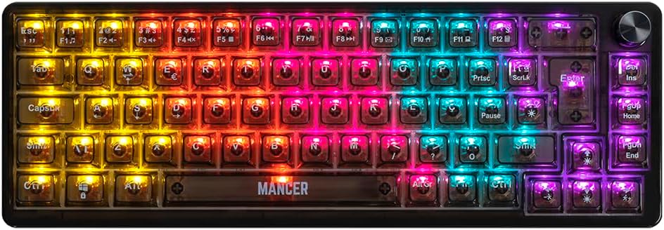 Imagem do produto Teclado Mecanico Gamer Mancer Black Ghost, Rainbow, Switch Huano Vermelho, Preto, MCR-BKG-RBW01 em Amazon