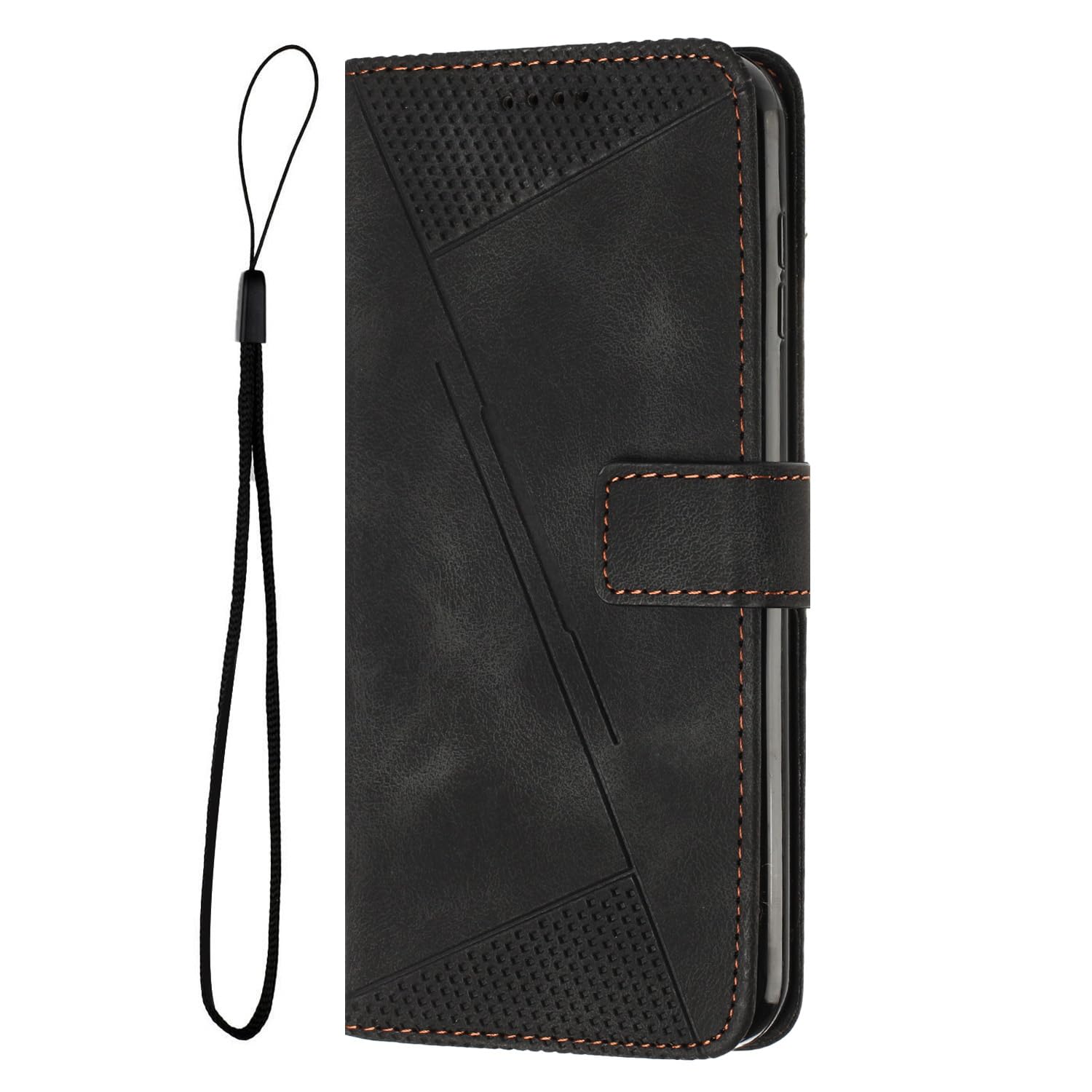 Étui Portefeuille à Rabat en Cuir de Luxe pour iPhone 7 (pour iPhone 7/Noir (YX-Sanjiao))