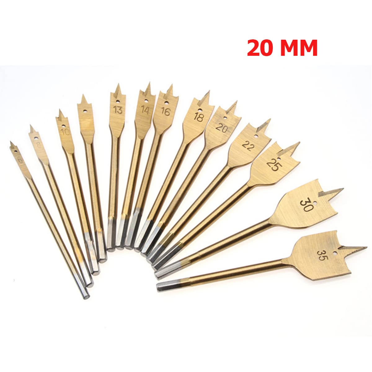 SagaSave 20MM High Speed Carbon Steel Paddle Flat Bit,Woodworking Spade