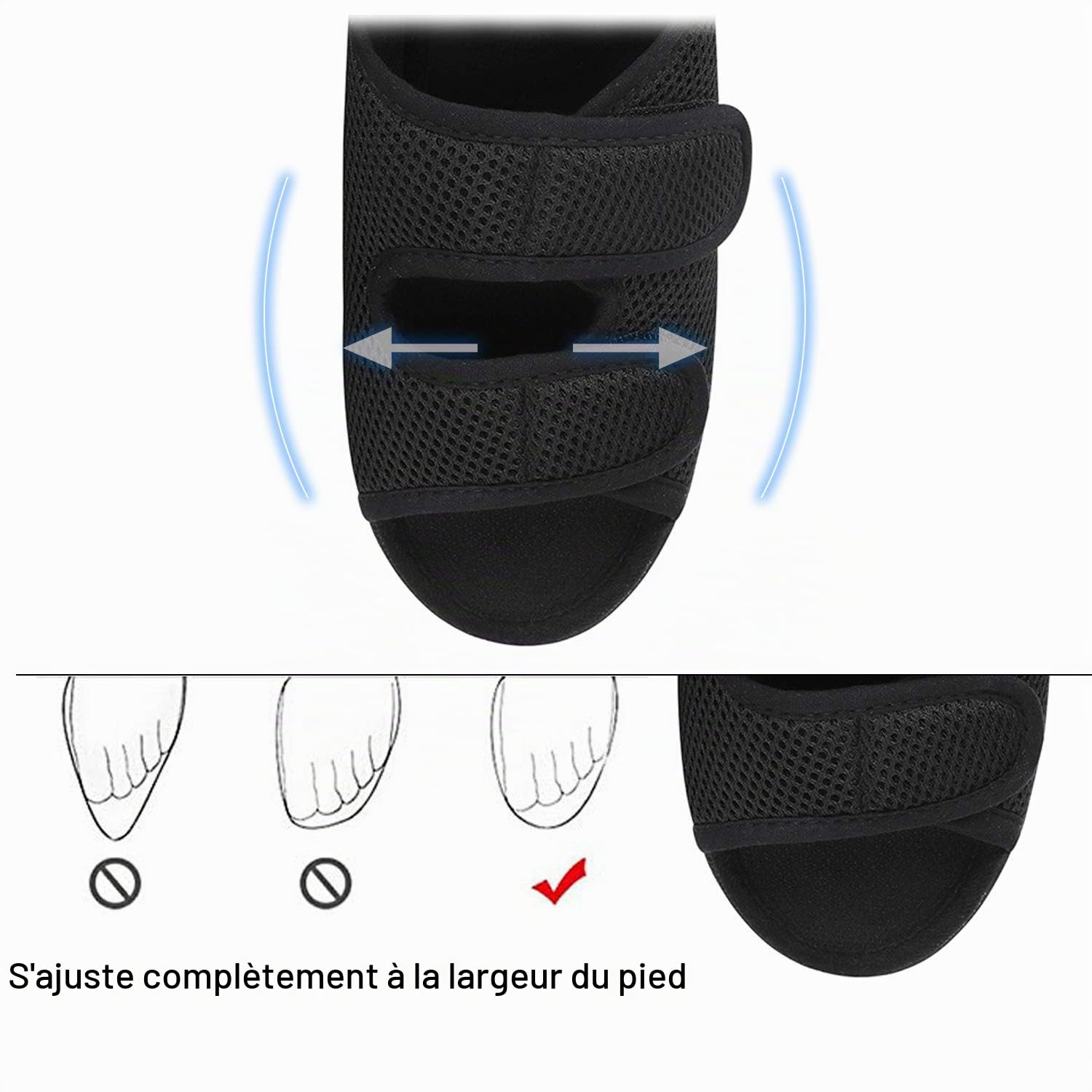 IBLUELOVER Chaussons Diabétiques Femmes Pantoufle de Rééducation Orthopédique Eté Sandales Santé pour âgées Pieds Enflé Gonflée Chaussures Marche Réglable Ouvert Scratch Fermeture Antidérapant