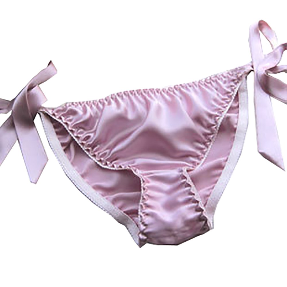 LSHARON SILK Women's Sexy 100% Mulberry Silk Thong Lingerie G-String Underwear Panties (Purple)