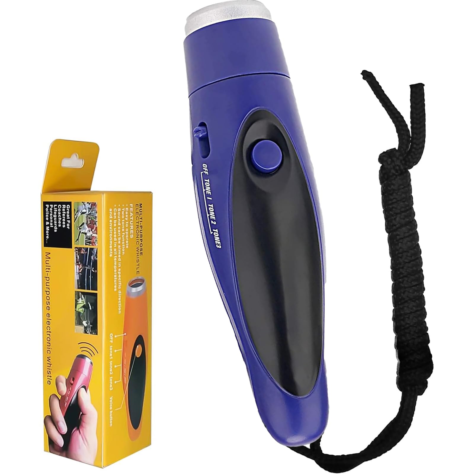 EFOBO Electronic Whistle for Coaches, Handheld Lound Electric Whistle with Lanyard and Three Tone for Volleyball, Soccer Referee, P.E. Teacher, Police