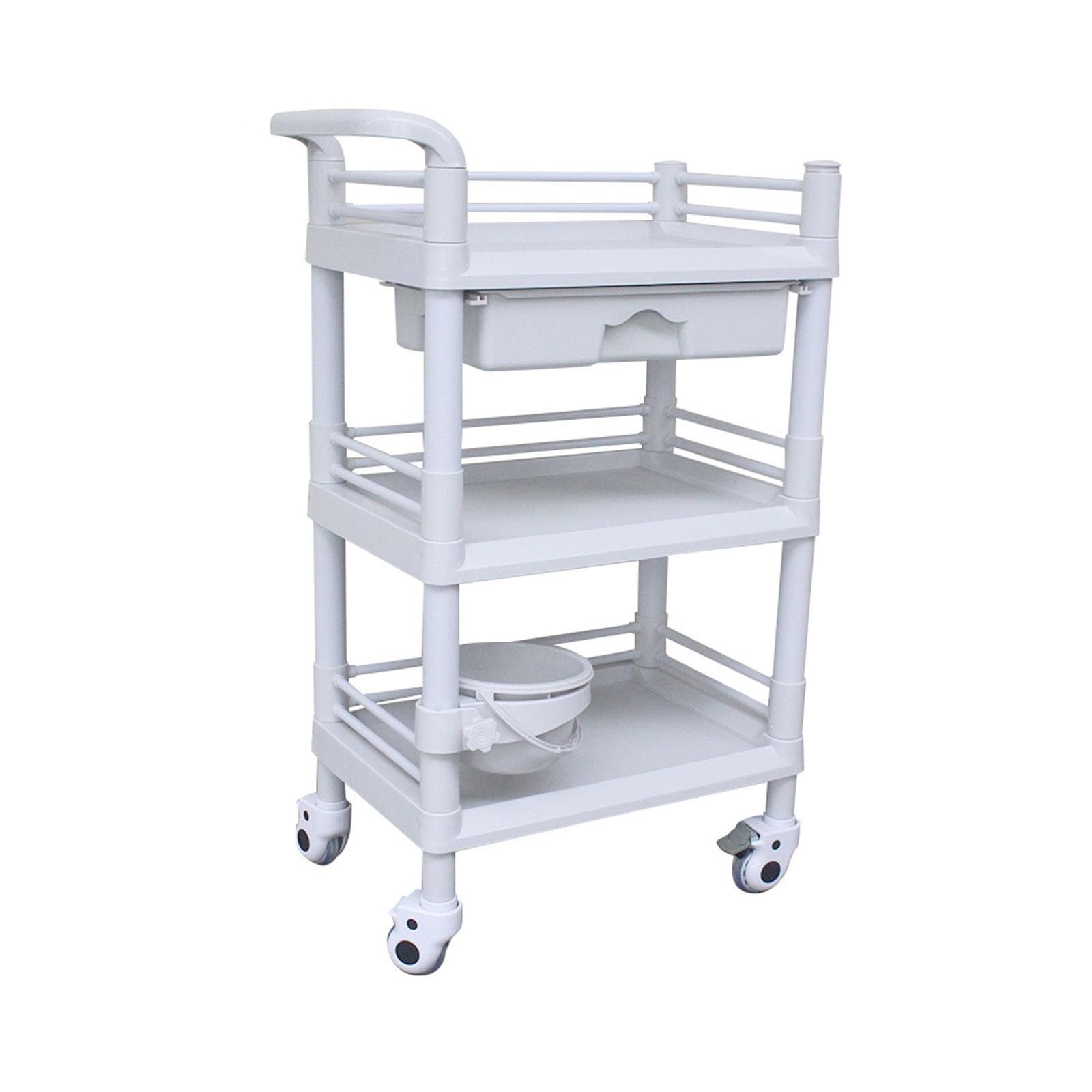 WLEJSL Rolling Utility Cart, Multi Layer Esthetician Cart with Wheels Mobile Medical Carts Crash Cart with Wheels for Beauty, Salon, SPA, Commercial,A2