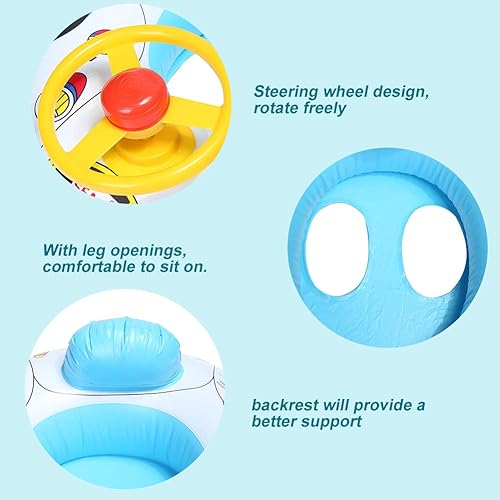 Miniatura 5 de Anillo flotador, diseño de aberturas de pierna ecológicas, asiento de flotador, para niños y bebés