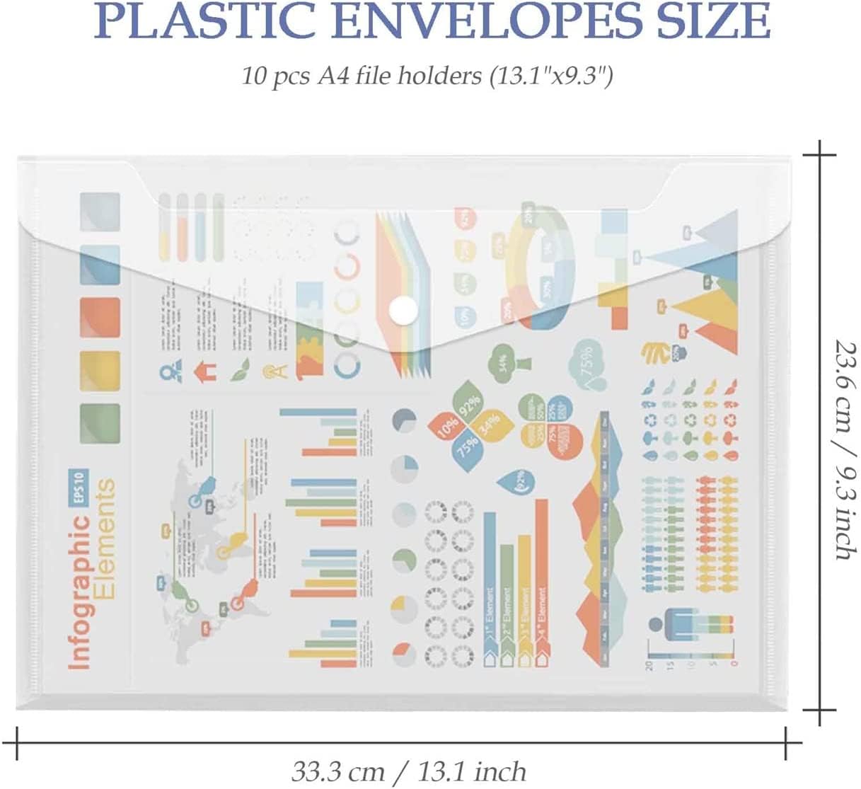 Transparente A4-Dokumententasche, Aufbewahrungsbox, Knopf-Organizer, Blumen-Plastikbehälter für Papiere, Schreibwaren, 5 Stück