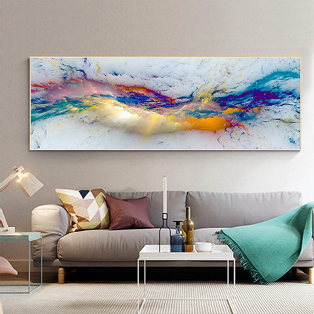 JNAOZI Abstract Colourful Pictures Ink Painting Poster Wall Painting,Islamic Poster Canvas Pictures, Islam Picture