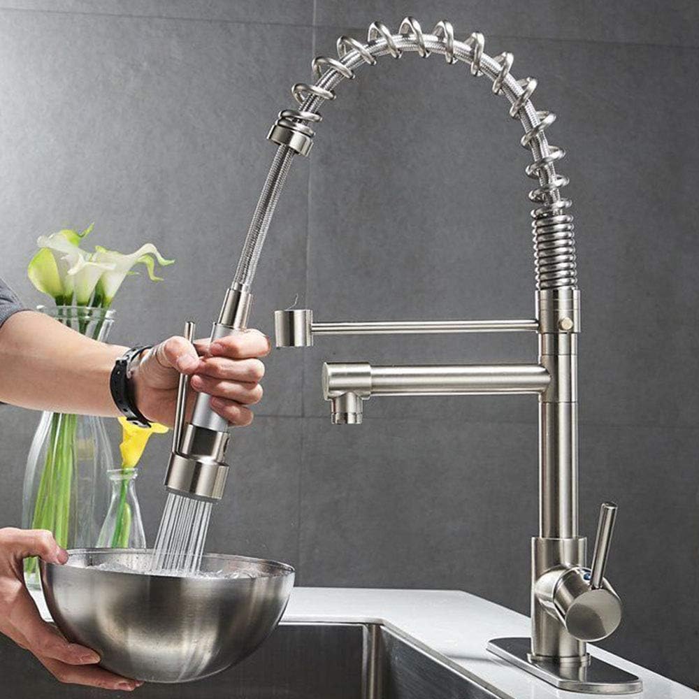 Uр Tо 60% оƒƒ KETADO Kitchen Faucet with Pull Down Sprayer Brushed Nickel Single Handle Stainless Steel Copper Casting Kitchen Sink Faucets Brushed Nickel Bеѕt Dеаl Chеар 🛒 KETADO Kitchen Faucet with Pull Down Sprayer Brushed Nickel Single Handle Stainless Steel Copper Casting Kitchen Sink Faucets Brushed Nickel