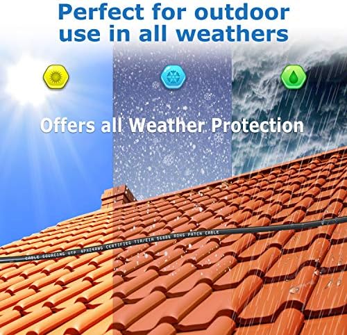 Cable Sourcing - 30m (100ft) CAT5e Cable, Outdoor External Ethernet Cable, Weatherproof, Network Cable, LAN, Router, WiFi 6, CCTV, Highspeed, RJ45 Plugs