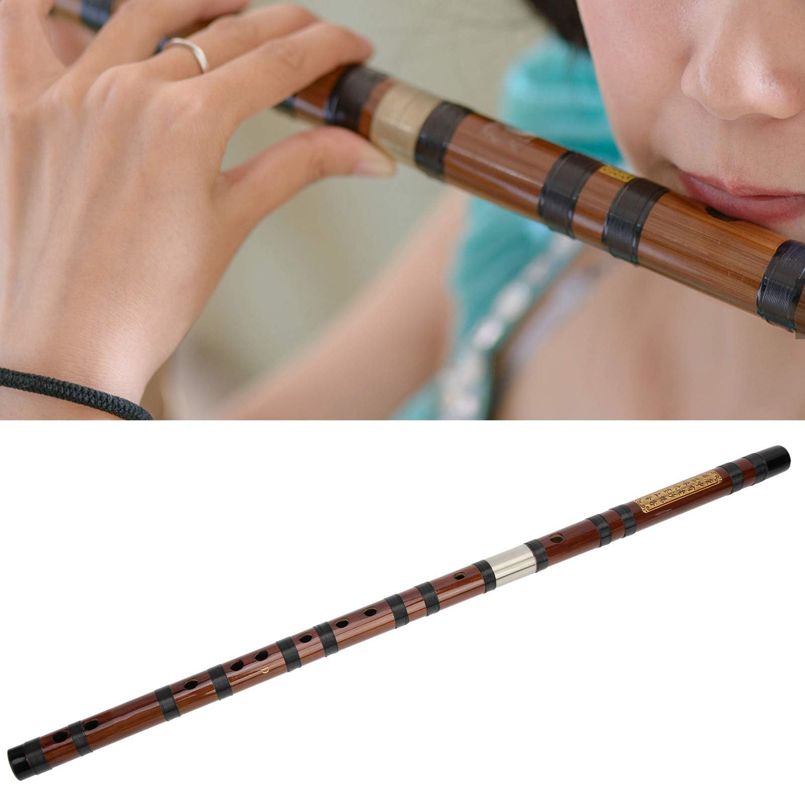 Flûte en Bambou Flûte en Bambou Chinois Lettrage à Clé en D Corps en Matériau Sec Kit Dizi Instrument à Vent Traditionnel avec une Bonne étanchéité