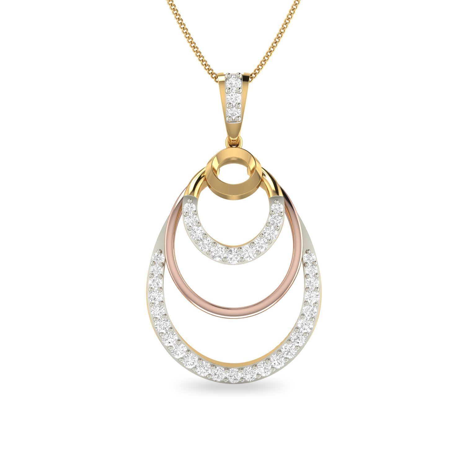 Aucent by PC Jeweller The Devovny 18KT Yellow Gold and Diamond Pendant-image-49