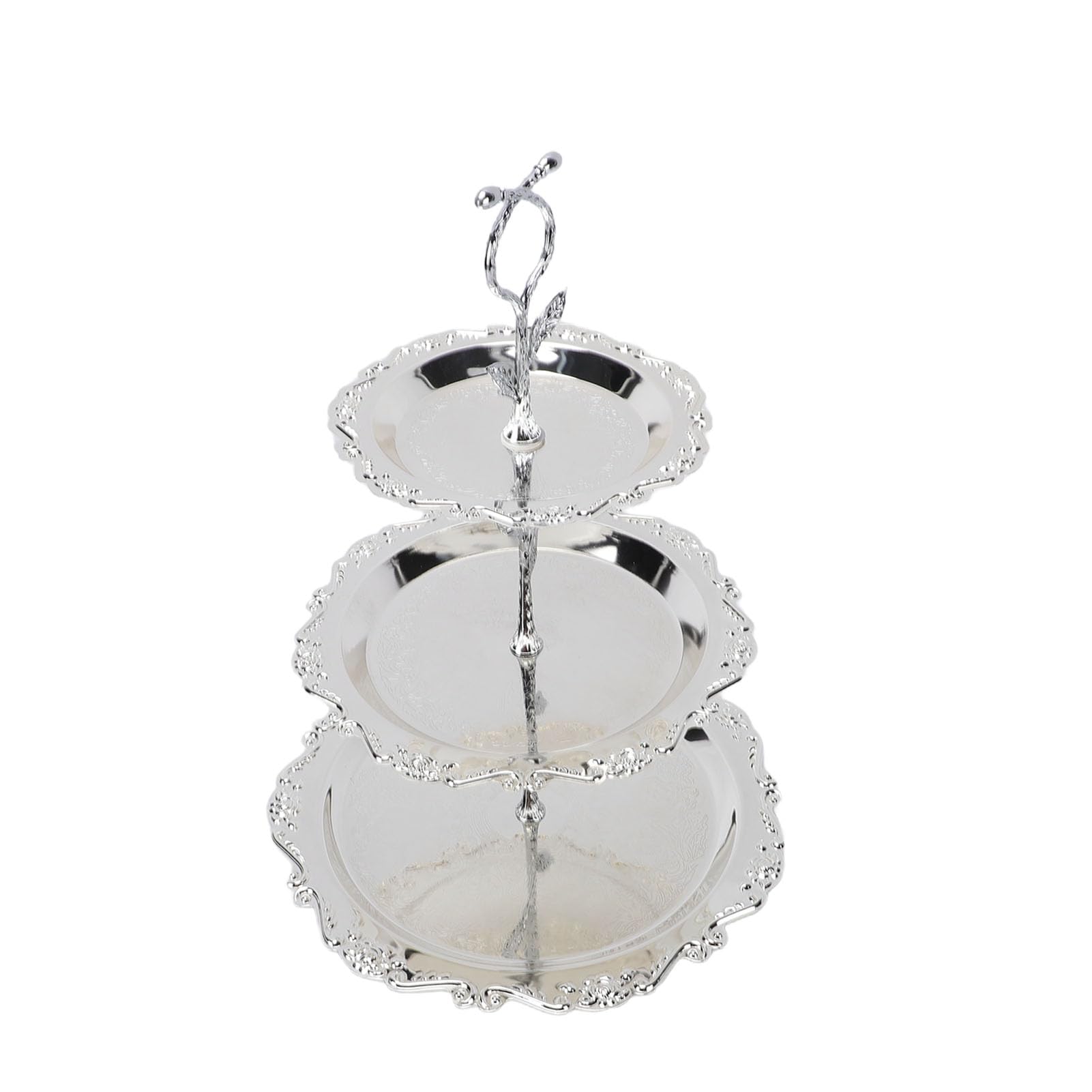 TOPINCN Présentoir à Gâteaux à 3 Niveaux, Plateau de Service en Métal pour Dessert, pour Mariage, Banquet et Décoration de Fête