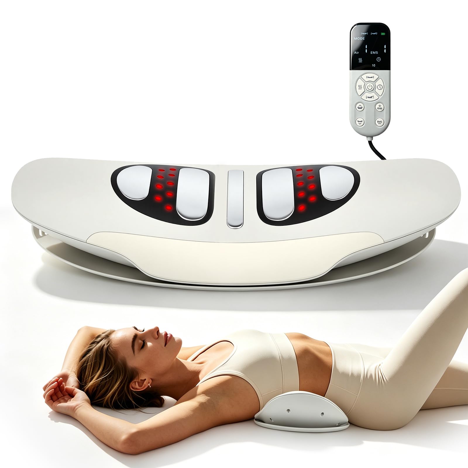 5 In 1 Rückenmassagegerät Unterer Rücken,3 Vibrationsmassage,3 Heizstufen