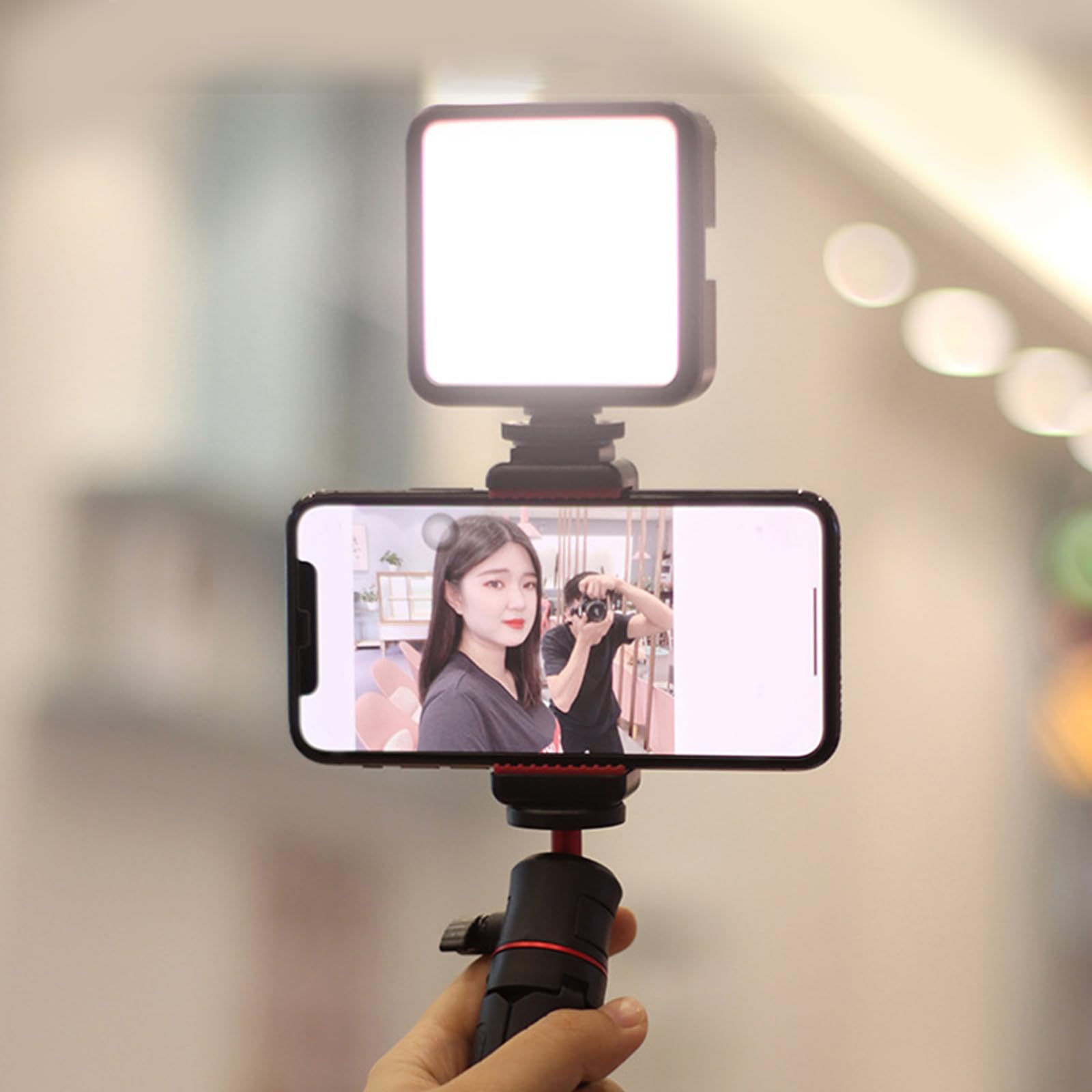Cámara de luz de video LED 3200-5600K zapata fría pequeña iluminación de relleno de vlog de 3000 mAh, lámpara de panel de fotografía, transmisión de fotografía, panel de fotografía profesional