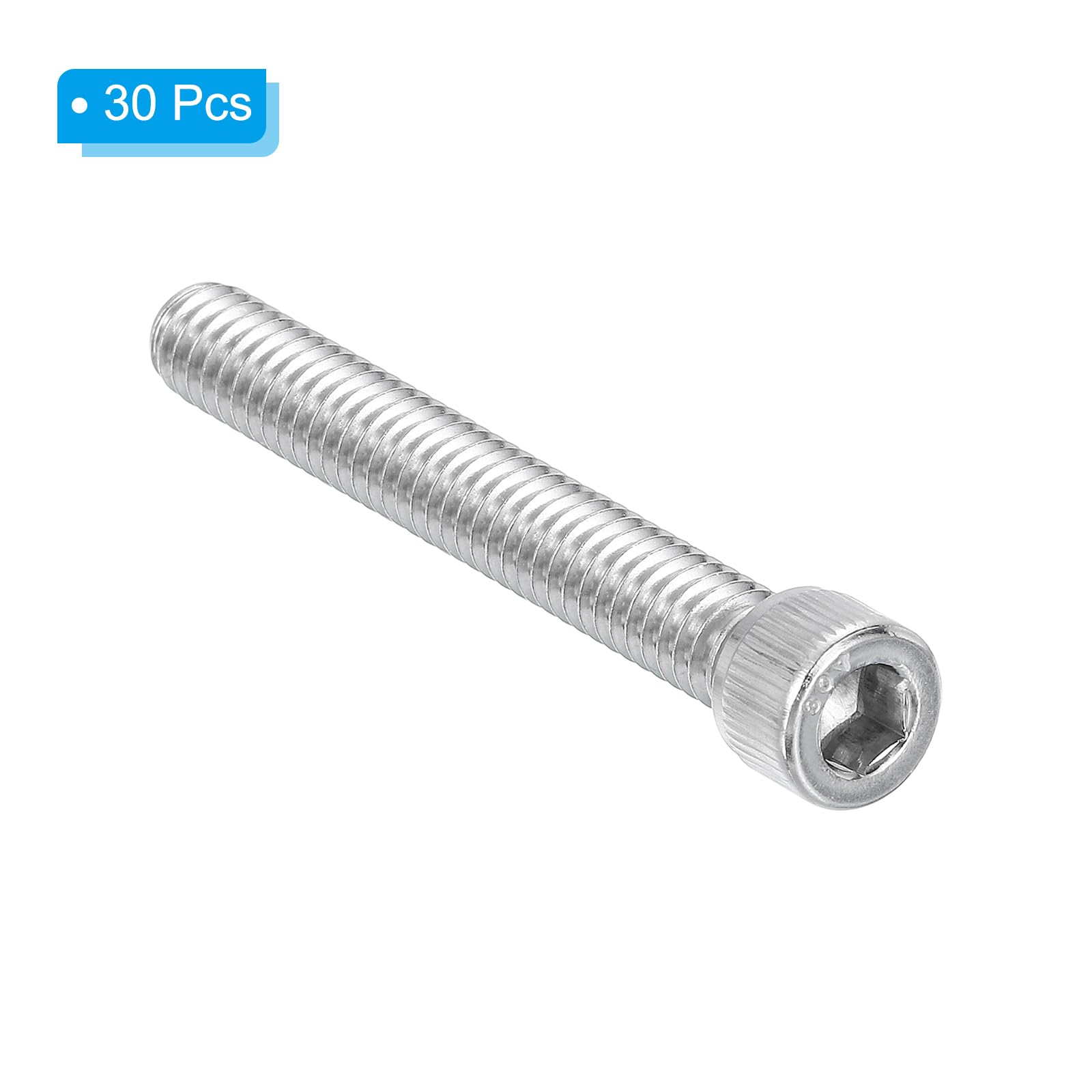 PATIKIL 1/4-20 x 2" Hex Socket Cap Head Screw Bolt, 30Pcs 304 Stainless Steel 18-8 - Image 3
