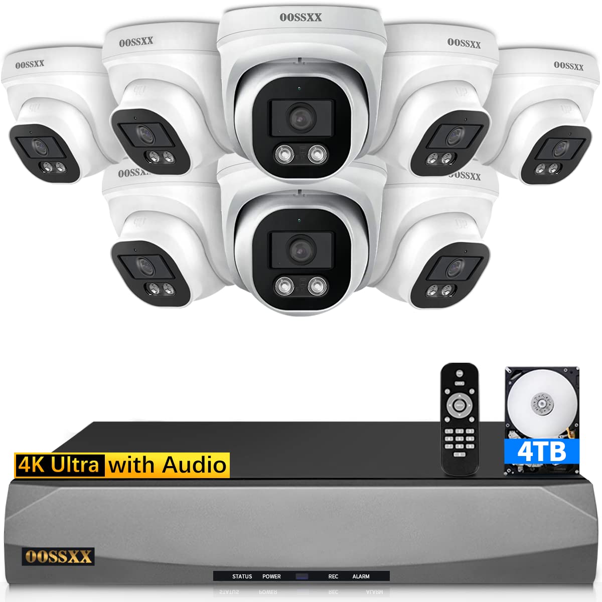(4K/8.0 Megapixel & 130° Ultra Wide-Angle) with Audio PoE Dome Outdoor Home Security Camera System, Wired Outdoor Surveillance IP Cameras SystemGlobal Recycled StandardGlobal Recycled StandardGlobal Recycled Standard