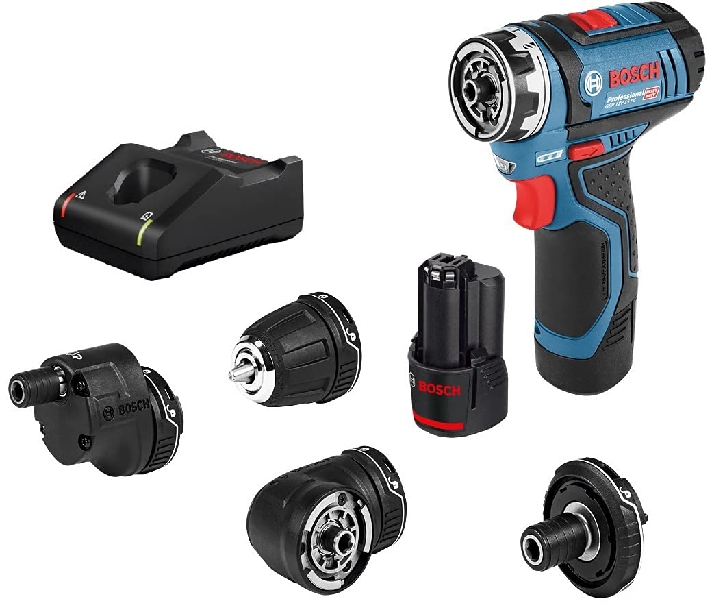 Bosch GSR 12V-15 FC Heavy Duty Cordless Drill, 19 mm, 1/4" Tool Holder, FlexiCLick System, 0.6 kg, + 2 x battery GBA 12V 2.0Ah, Quick charger GAL 12V-40 Professional & Accessories, 1 Year Warranty (B07DRQFPFR) Amazon Price History, Amazon Price Tracker