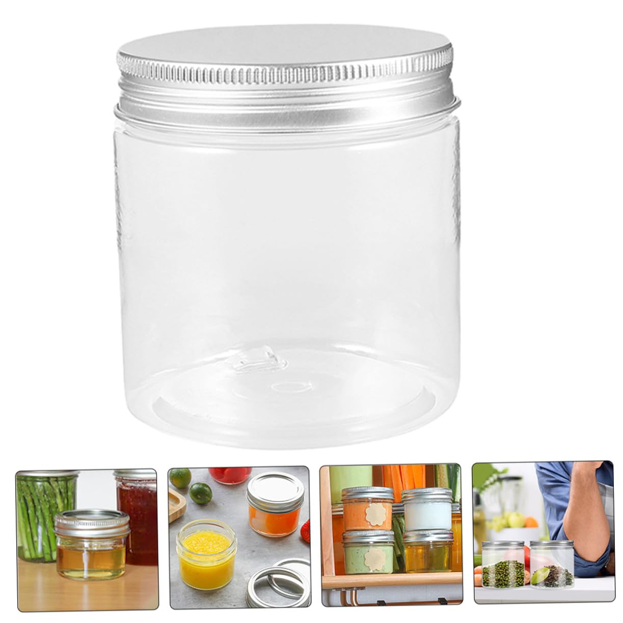 GALPADA 20stücke Kunststoff Vorratsgläser mit Deckel Kleine Transparente Gläschen für Küche Luftdicht Verschließbar für Honig Marmelade und Mehr