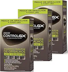 Kit 3x Shampoo Redutor De Grisalhos Grecin Control Gx 118ml