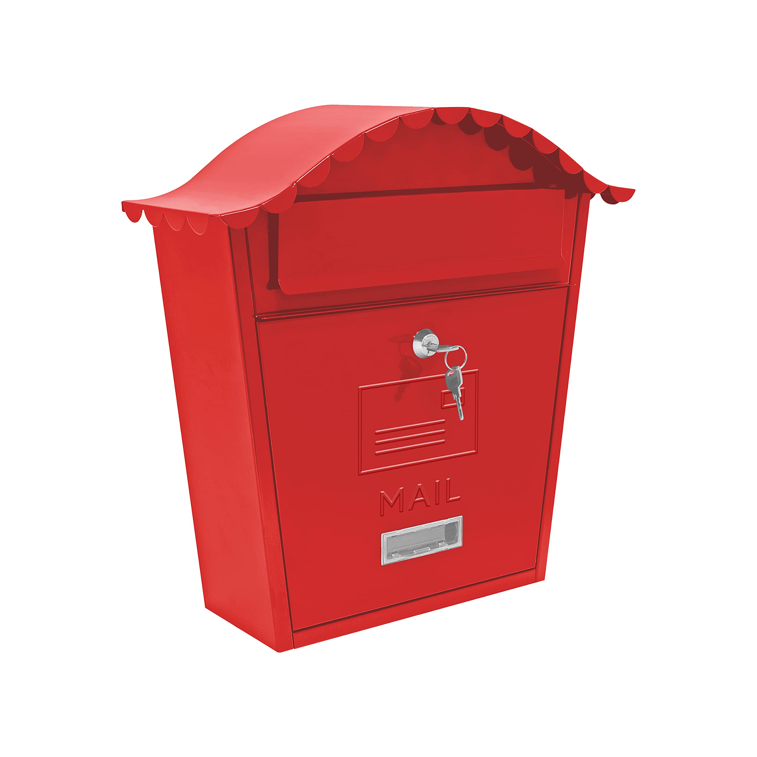 Gardenkraft Classic Red Galvanised Steel Wall Post Box