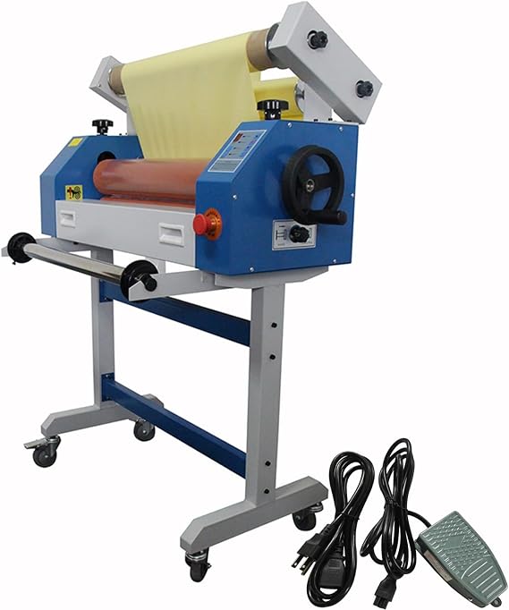25 Semi - auto Cold Laminator Electric/Manual Laminating Machine with Self-Removing Film Single Sided Cold Laminating Function 110V