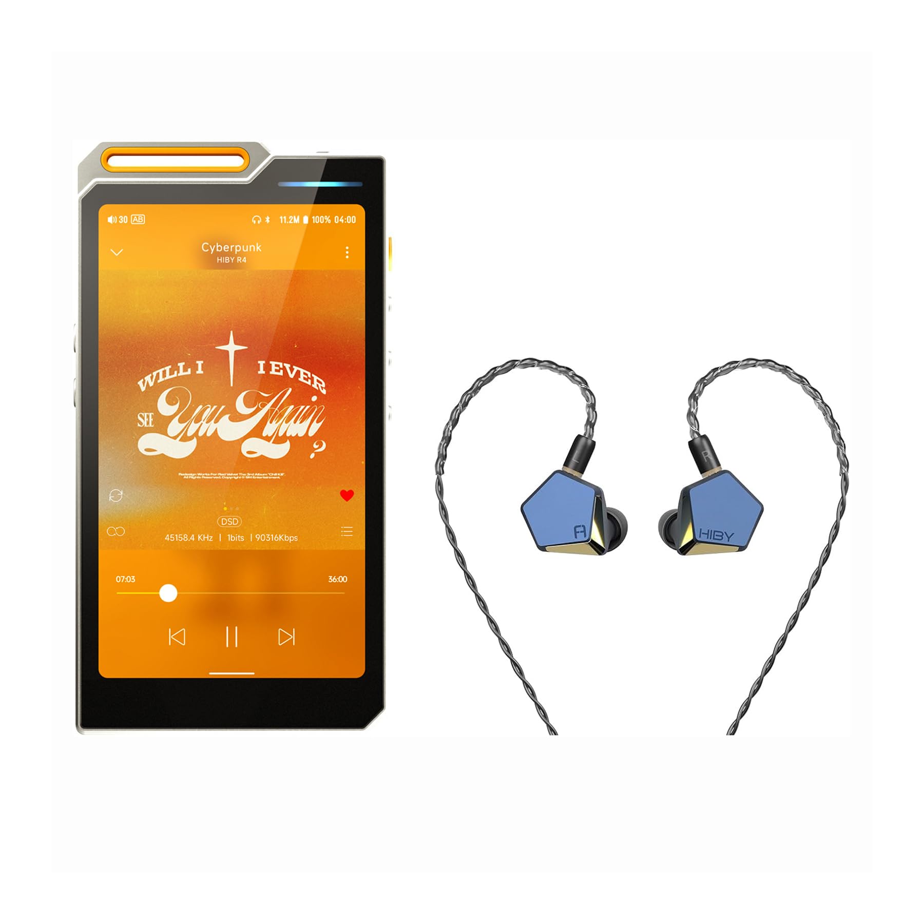 HiBy R4 mp3 mp4 Players HiBy x FAUDIO Project Ace HiFi IEMs Orange