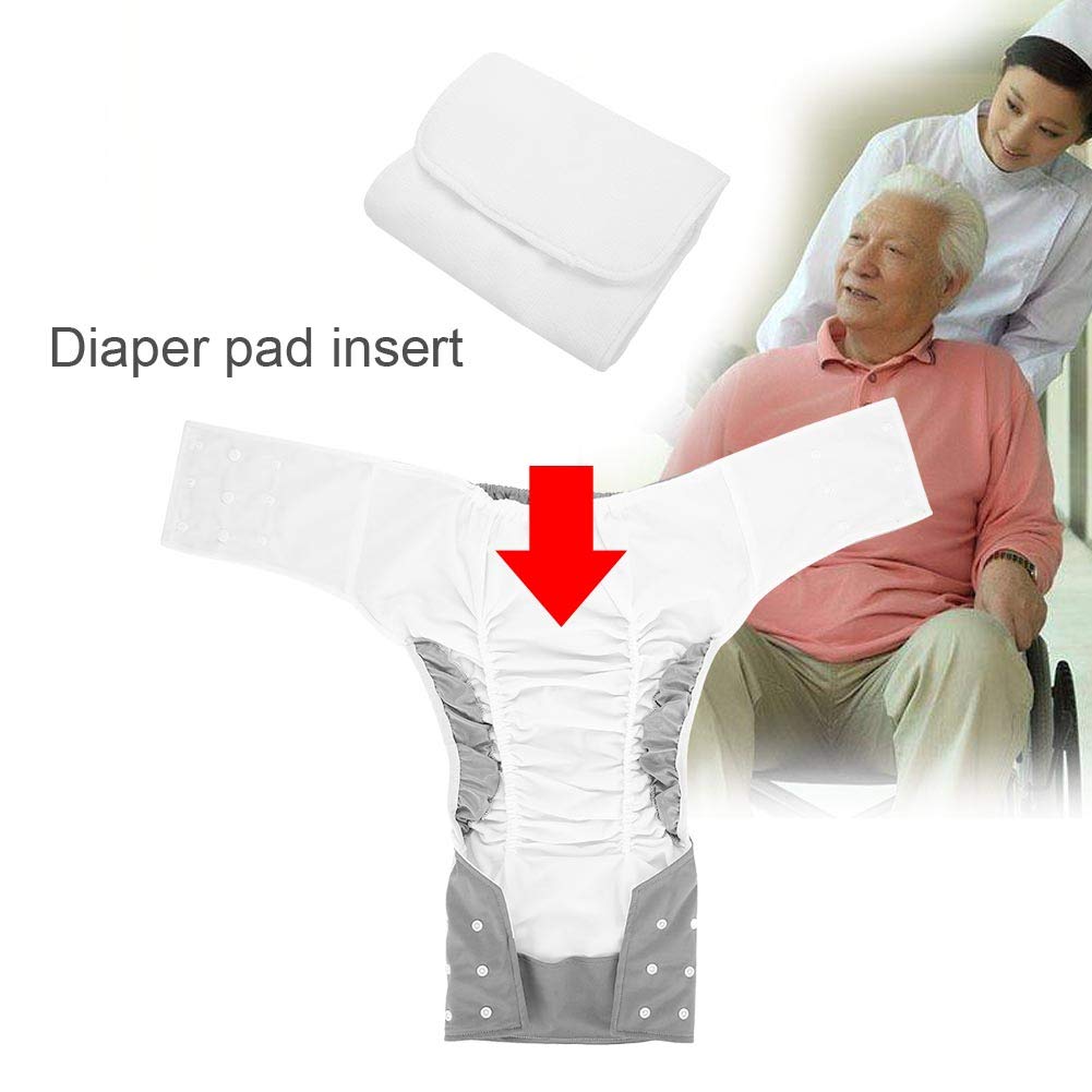 Pantaloni per Pannolini per Pannolini per Adulti Regolabili Contro L'incontinenza, Coperture per Adulti Lavabili Pannolino di Stoffa per Adulti Pannolino Lavabile per Adulti (Grigio)