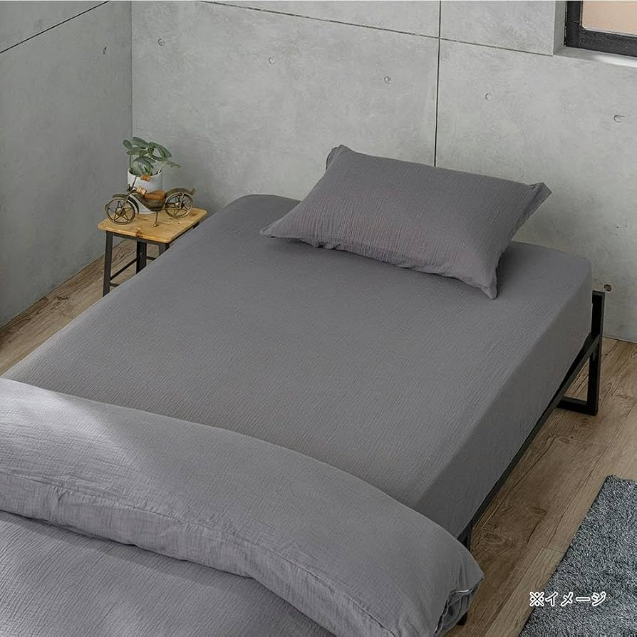◆フィスバ◆シーツ◆244×294cm◆グレー◆L-2506WE11◆ Amazon｜カインズ(CAINZ) 綿100%ガーゼのBOXシーツ ブラック