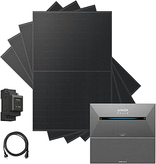 Kleines Kraftwerk 2000W Balkonkraftwerk ohne Halterung (bifazial) inkl. Anker Solarbank 2 + Zusatzbatterie |Solaranlage mit Speicher 800W komplett Steckdose | Balkon Kraftwerk Komplettset|4x 500Wp
