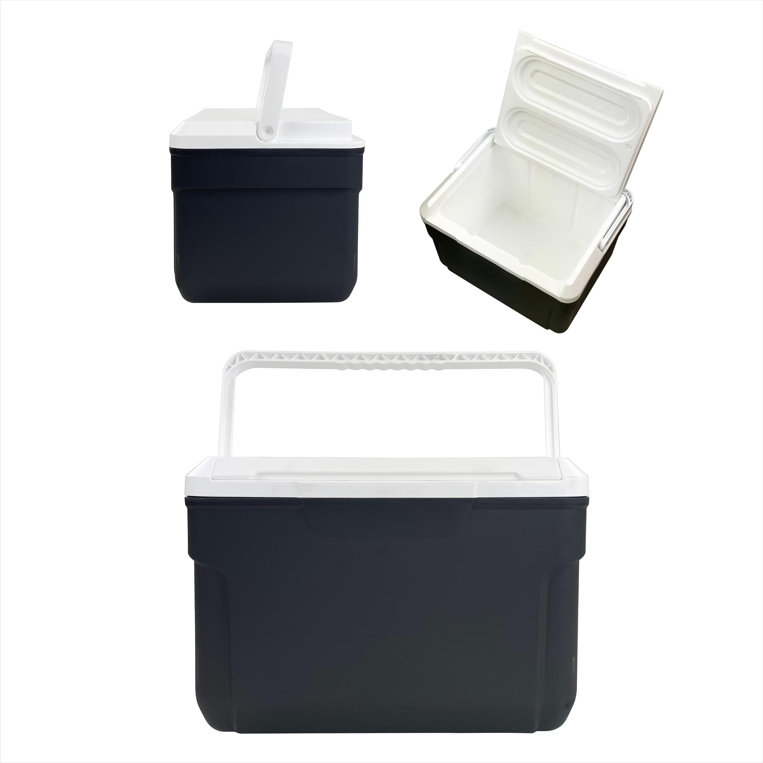 Condition photo showing As Is for unknown brand 10-quart 14-can hard-shell cooler, gray | hard-shell design, 14-can capacity