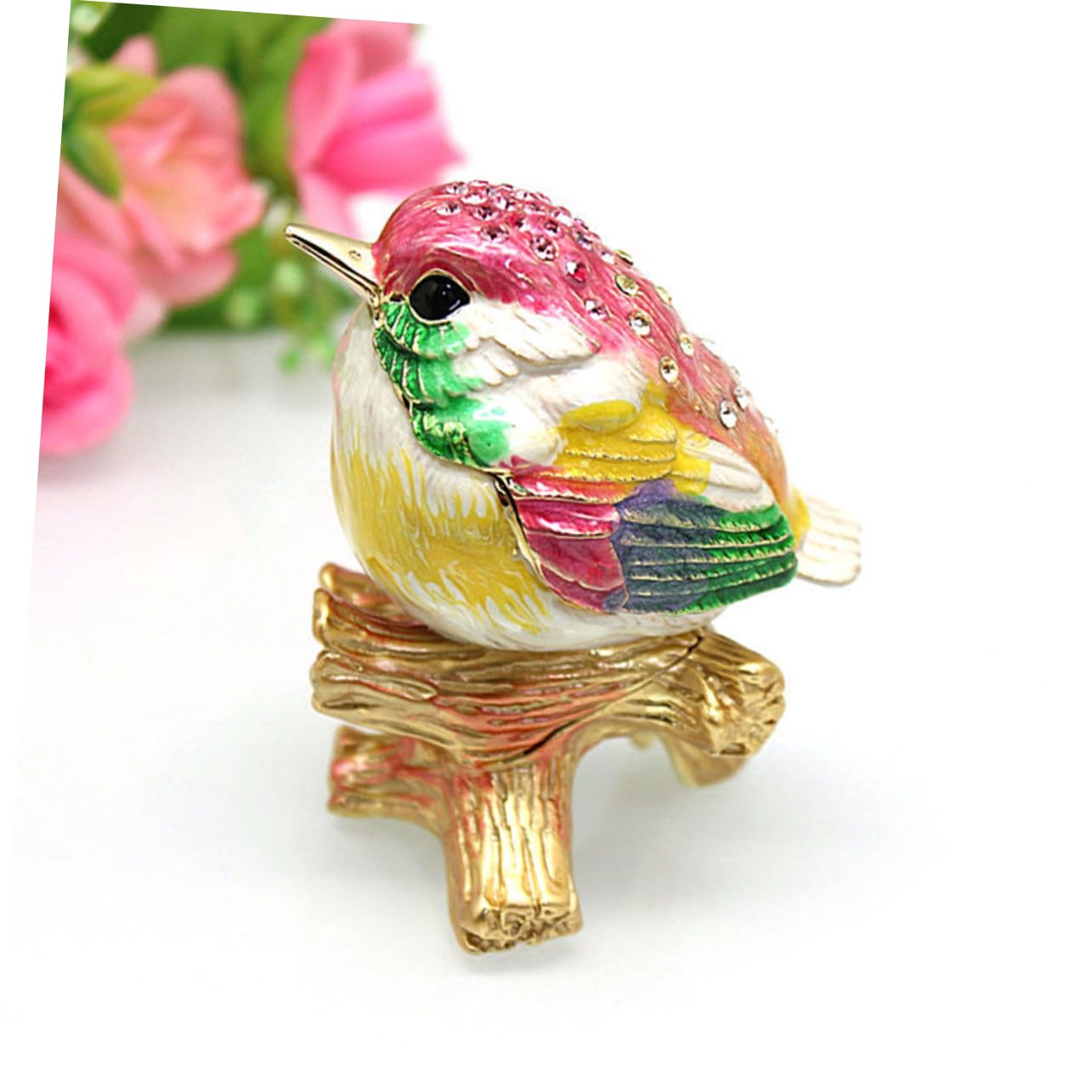 Boîte à Bijoux En Métal Avec Figurine d 39 Oiseau Boîte De Rangement Pour Bagues Objet De Décoration d 39 Intérieur Unique