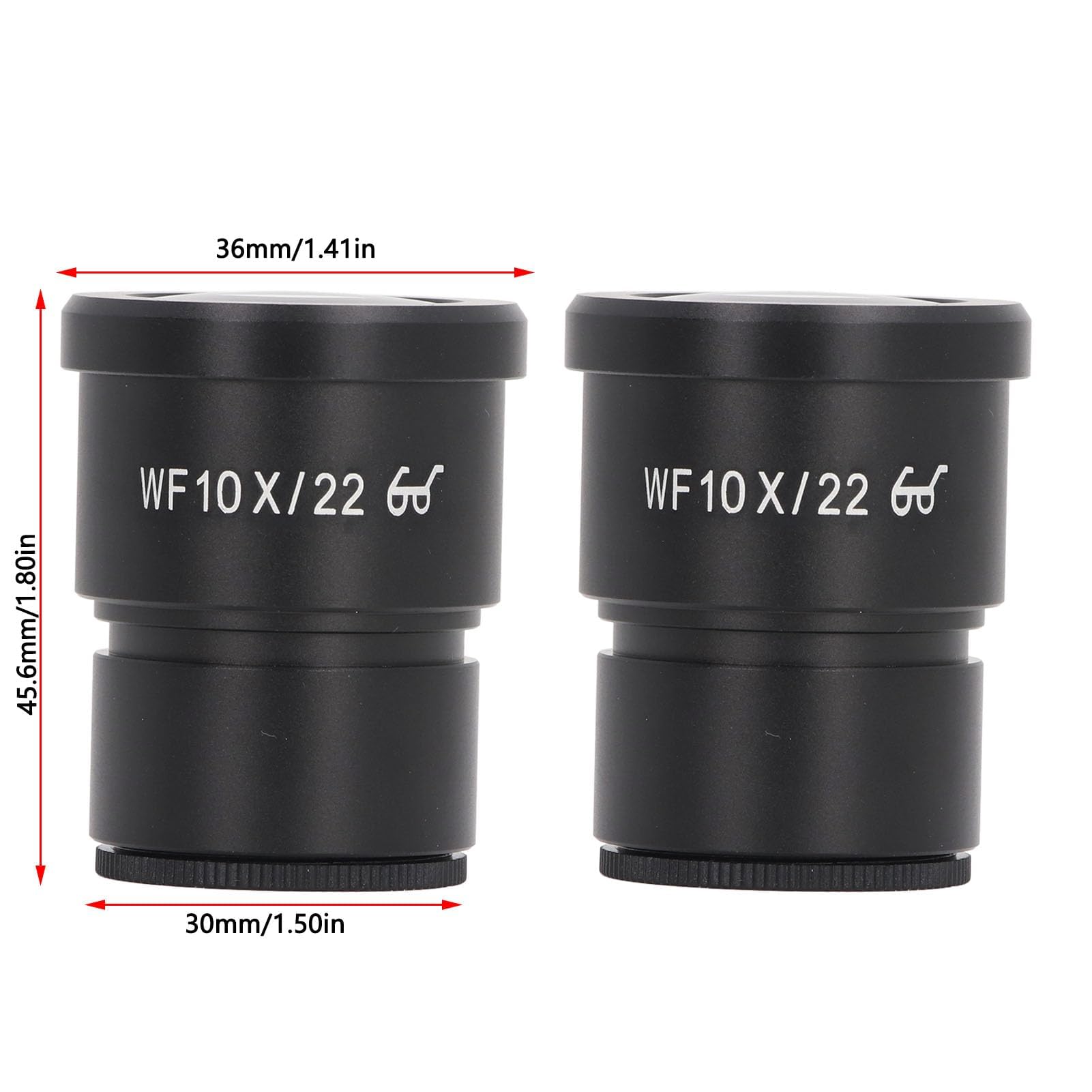 2 Stücke 10X Okular biologisches Mikroskopokular aus Aluminiumlegierung 30mm Montagegröße für Mikroskope Objektivadapter