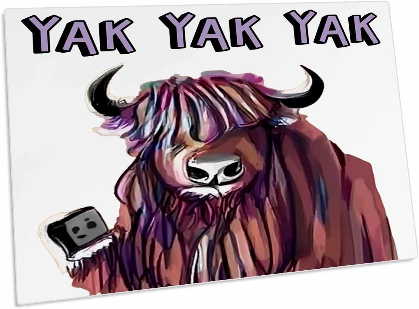 3dRose Cute Funny Yak Talking on Cell Phone Yak Yak Yak Satire Desk Pad